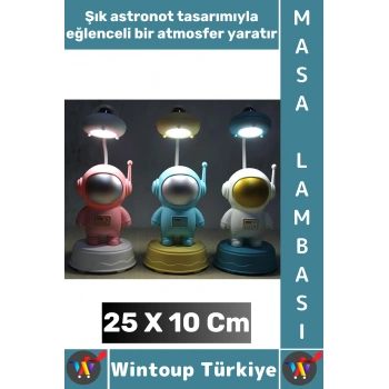 #Hediye Hediyelik Dekoratif Bebek Çocuk Odası Aydınlatma Astronot Tasarımlı Masa Lambası 25 X 10 Cm