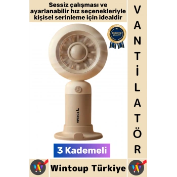 #Vantilatör Sessiz Yoğun Üflemeli 3 Kademeli Stantlı Ayarlanabilir Şarjlı Mini El Fanı Vantilatör