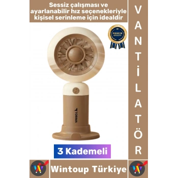 #Vantilatör Sessiz Yoğun Üflemeli 3 Kademeli Stantlı Ayarlanabilir Şarjlı Mini El Fanı Vantilatör