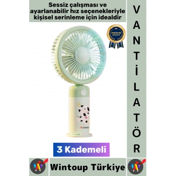 #Vantilatör Kompakt Sessiz Yoğun Üfleme Stantlı 3 Kademeli Şarjlı Mini El Masa Üstü Fanı Vantilatör
