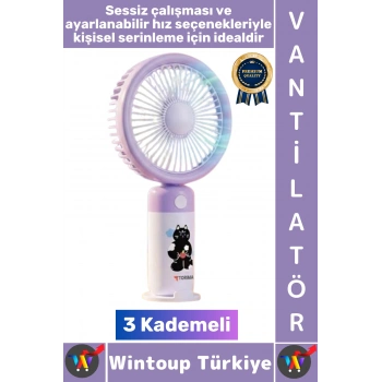 #Vantilatör Kompakt Sessiz Yoğun Üfleme Stantlı 3 Kademeli Şarjlı Mini El Masa Üstü Fanı Vantilatör
