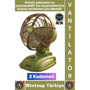 #Vantilatör Sessiz Çalışma Yoğun Üflemeli Retro Model 2 Kademeli Şarjlı Mini Masa Üstü Vantilatör