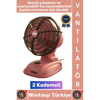 #Vantilatör Sessiz Çalışma Yoğun Üflemeli Retro Model 2 Kademeli Şarjlı Mini Masa Üstü Vantilatör