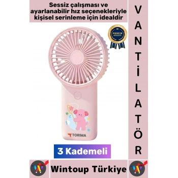 #Vantilatör Kompakt Sessiz Yoğun Üflemeli 3 Kademeli Şarjlı Şık Figürlü Mini Masa El Fanı Vantilatör
