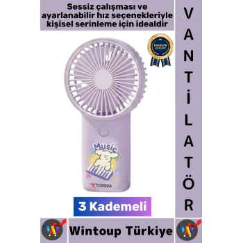 #Vantilatör Kompakt Sessiz Yoğun Üflemeli 3 Kademeli Şarjlı Şık Figürlü Mini Masa El Fanı Vantilatör