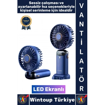 #Vantilatör Kompakt Sessiz Yoğun Üfleme Şarjlı Ayarlanabilir Başlık 5 Kademeli El Fanı Vantilatör