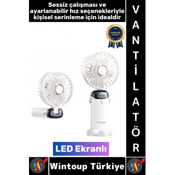 #Vantilatör Kompakt Sessiz Yoğun Üfleme Şarjlı Ayarlanabilir Başlık 5 Kademeli El Fanı Vantilatör