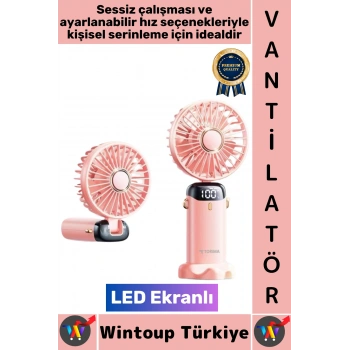 #Vantilatör Kompakt Sessiz Yoğun Üfleme Şarjlı Ayarlanabilir Başlık 5 Kademeli El Fanı Vantilatör