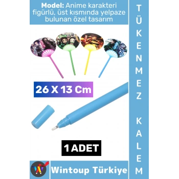 #Kalem Genç Çocuk Ev Okul Ofis Şık Anime Figürlü Mini Yelpazeli Tasarım Tükenmez Kalem 26 X 13 Cm