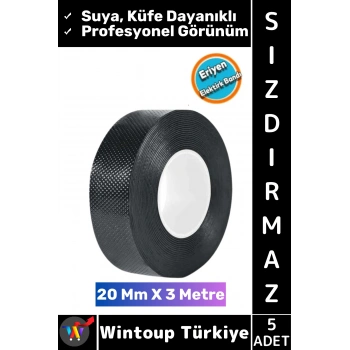 #Bant Yanmaz Su Geçirmez Ekstra Güçlü Yalıtım Kablo Bağlantı Kendinden Eriyen Kauçuk Yalıtım Bant 20 Mm X 3 Metre 5 Adet
