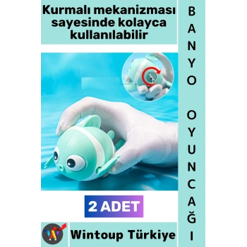 #BebekOyuncağı Çocuk El Göz Koordinasyon Motor Becerisi Gelişimi Banyo Havuz Sahil İlgi Çekici Sevimli Balık Bebek Banyo Oyuncağı 2 Adet