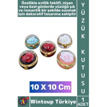 #TakıKutusu Evli Çift Sevgililer Günü Yıldönümü Evlilik Nişan Teklif Romantik Kubbe Gül Yüzük Kutusu