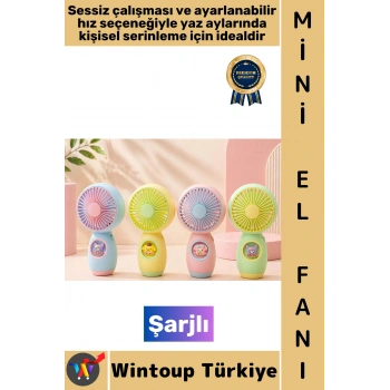 #Vantilatör Kompakt Taşınabilir Hafif Sessiz Çalışma Ev Ofis Seyahat Yaz Serinleme Sevimli Şık Anime Figür Detaylı Şarjlı Mini El Fanı Vantilatör