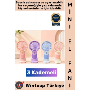 #Vantilatör Seyahat Tipi Kompakt Gündelik Taşınabilir Hafif Sessiz Çalışma Ev Ofis Yaz Serinleme Şık 3 Kademeli Şarjlı Mini El Fanı Vantilatör