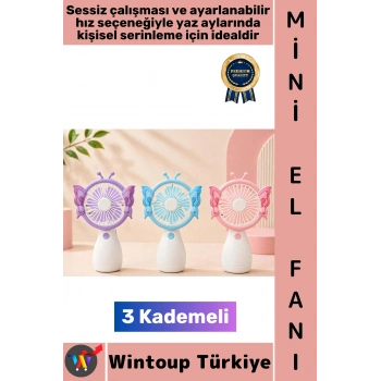 #Vantilatör Kompakt Taşınabilir Hafif Sessiz Çalışma Ev Ofis Seyahat Yaz Serinleme Sevimli Şık Tasarımlı Şarjlı 3 Kademeli Mini El Fanı Vantilatör