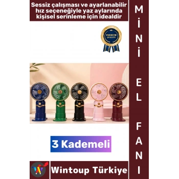 #Vantilatör Gündelik Çanta Boy Seyahat Tipi Kompakt Taşınabilir Hafif Sessiz Çalışma Ev Ofis Yaz Serinleme Şık 3 Kademeli Şarjlı Mini El Fanı Vantilatör