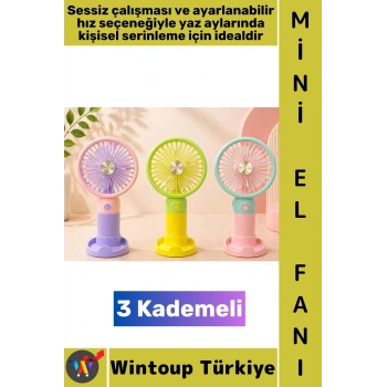 #Vantilatör Kompakt Mini Çanta Boy Gündelik Seyahat Tipi Taşınabilir Hafif Sessiz Çalışma Ev Ofis Yaz Serinleme Şık Tasarım 3 Kademeli Şarjlı El Fanı Vantilatör