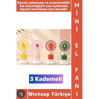 #Vantilatör Gündelik Çanta Boy Seyahat Tipi Kompakt Taşınabilir Hafif Sessiz Çalışma Ev Ofis Yaz Serinleme Renkli Şık Model 3 Kademeli Şarjlı Mini El Fanı Vantilatör