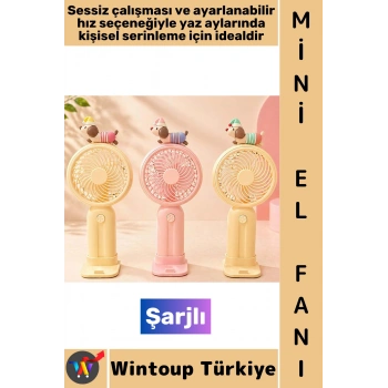 #Vantilatör Mini Gündelik Çanta Boy Seyahat Tipi Kompakt Taşınabilir Hafif Sessiz Çalışma Ev Ofis Yaz Serinleme Şık Sevimli Köpek Figürlü Şarjlı El Fanı Vantilatör
