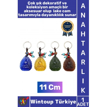 #Hediye Hediyelik Aksesuar Dekoratif Koleksiyon Kırılma Çizilmeye Dayanıklı Lake Cam Uyanış Aydınlanma Sembolü Tarihsel Çok Şık Buda Büstü Anahtarlık 11 Cm
