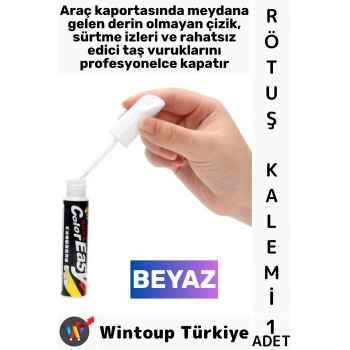 #OtoBoya Otomobil Bakım Araç Kaporta Onarıcı Taş İzi Çizik Giderici Parlaklık Kazandırıcı UV Korumalı Tamir Boyası Hassas Fırçalı Beyaz Renk Rötuş Kalemi
