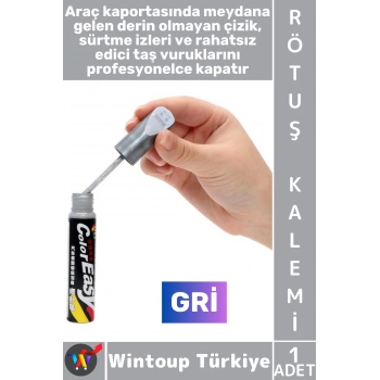 #OtoBoya Otomobil Bakım Araç Kaporta Onarıcı Taş İzi Çizik Giderici Parlaklık Kazandırıcı UV Korumalı Tamir Boyası Hassas Fırçalı Gri Renk Rötuş Kalemi