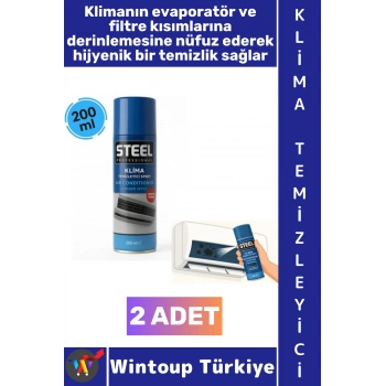 #Sprey Ev Tipi Split Araç Kliması Hijyen Bakım Toz Kir Koku Giderici Ferahlatıcı Aerosol Püskürtme Mekanizması Pratik Temizleme Klima Temizleyici Sprey 200 ML 2 Adet