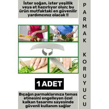#Mutfak Hafif Kompakt Her Parmak Tipine Uyumlu Mutfak Yemek Hazırlık Et Balık Soğan Meyve Sebze Hızlı Kesme Dilimleme Doğrama Paslanmaz Çelik Parmak Koruyucu Güvenlik Aparatı