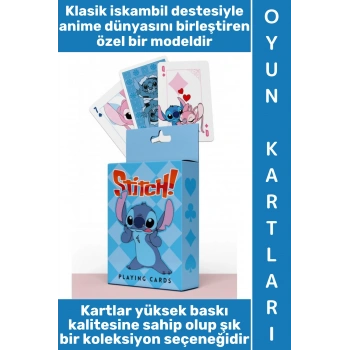 #Oyun Premium Kalite Kolay Yıpranmaz Suya Yırtılmaya Dayanıklı Koleksiyon Anime Karakter Figür Nostaljik Stitch Kağıt Oyunu İskambil Kartları
