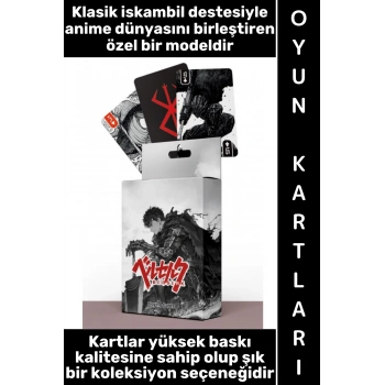 #Oyun Premium Kalite Kolay Yıpranmaz Suya Yırtılmaya Dayanıklı Koleksiyon Anime Karakter Figür Nostaljik Berserk Kağıt Oyunu İskambil Kartları
