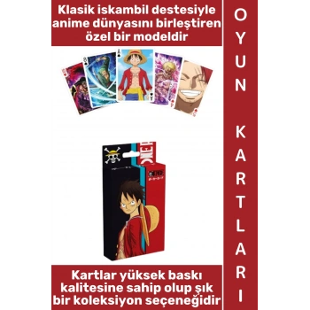#Oyun Premium Kalite Kolay Yıpranmaz Suya Yırtılmaya Dayanıklı Koleksiyon Anime Karakter Figür Nostaljik One Piece Kağıt Oyunu İskambil Kartları
