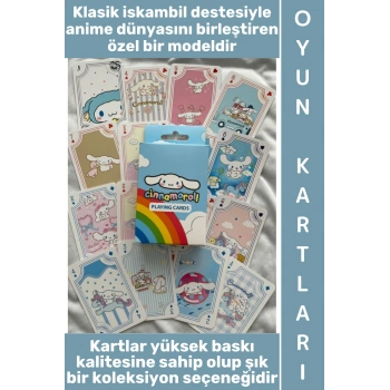 #Oyun Premium Kalite Kolay Yıpranmaz Suya Yırtılmaya Dayanıklı Koleksiyon Anime Karakter Figür Nostaljik Cinnamoroll Kağıt Oyunu İskambil Kartları