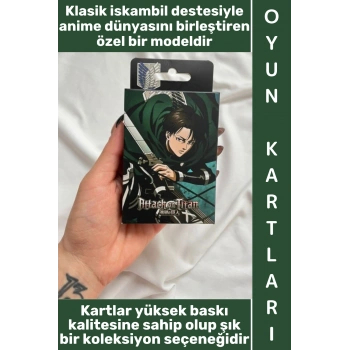 #Oyun Premium Kalite Kolay Yıpranmaz Suya Yırtılmaya Dayanıklı Koleksiyon Anime Karakter Figür Nostaljik Attack On Titan Kağıt Oyunu İskambil Kartları