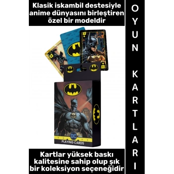 #Oyun Premium Kalite Kolay Yıpranmaz Suya Yırtılmaya Dayanıklı Koleksiyon Anime Karakter Figür Nostaljik Batman Kağıt Oyunu İskambil Kartları