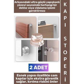 #KapıStoperi Güçlü Kendinden Yapışkanlı Kapı Pencere Yatak Arkası Dolap Kapakları Klozet Kapağı Duvar Fayans Cam Ahşap Plastik Hasar Gürültü Önleyici Darbe Emici Şeffaf Silikon Kapı Stoperi 2 Adet