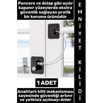 #Kilit Montaj Gerektirmeyen Kendinden Yapışkanlı Kapı Pencere Dolap Çocuk Bebek Odası Ev Ofis İş Yeri Şık Estetik Pratik Plaka Halatlı Anahtarlı Emniyet Kilidi