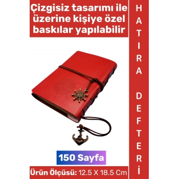 #Defter Okul Ofis Günlük Not Ajanda Hatıra Anı Tutma Eş Sevgili Anneler Babalar Öğretmenler Günü Çok Şık Dekoratif Hediyelik Pusula Detaylı Çizgisiz Kırmızı Deri Defter