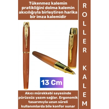 #Kalem Pürüzsüz Yumuşak Kolay Estetik Yazım Anneler Babalar Öğretmenler Günü Hediyelik Not Hatıra Anı Defteri Günlük Tutma Çok Şık Gold Detaylı İmza Metal Roller Kalem