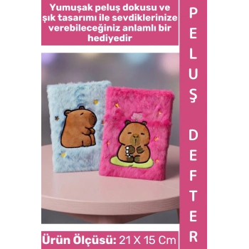 #Defter Dekoratif Eş Sevgili Hediyelik Okul Anı Not Hatıra Günlük Tutma Estetik Çok Şık 75 Sayfa 150 Yapraklı Sevimli Detaylı Peluş Çizgili Defter 21 X 15 Cm