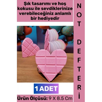 #Defter Dekoratif Sevgili Eş Nişanlı Anlamlı Hediye Okul Günlük Ders Şık Estetik Çikolata Görünümlü Kalp Tasarımlı Kokulu Pembe Mini Not Defteri