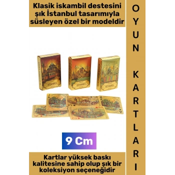 #Oyun Premium Kalite Kolay Yıpranmaz Suya Yırtılmaya Dayanıklı Koleksiyon Çok Şık Hatıra Hediyelik İstanbul Tasarımlı Klasik Deste Kağıt Oyunu Özel Baskılı İskambil Kartları