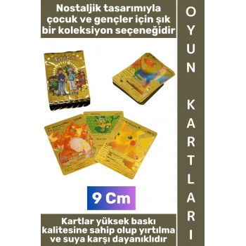 #Oyun Premium Kalite Kolay Yıpranmaz Suya Yırtılmaya Dayanıklı Çocuk Genç Hatıra Koleksiyon Hediyelik Anime Karakter Figür Nostaljik Pokemon Kağıt Deste Oyun Kartları