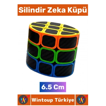 #Oyuncak Premium El Göz Koordinasyon Geliştirici Çocuk Eğitici Öğretici Stres Giderici Eğlenceli İlgi Çekici Karbon Fiber Görünümlü Eğri Yüzeyli Çocuk Silindir Zeka Küpü 6.5 Cm