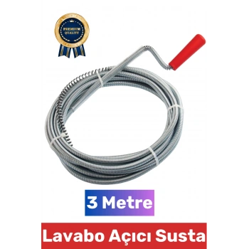 #Lavabo Profesyonel Hırdavat Banyo Yapı Malzemesi Uzun Esnek Spiral Tel Özel Uçlu Gider Tıkanıklık Açıcı Hızlı Pratik Kolay Kullanım Lavabo Açma Sustası 3 Metre