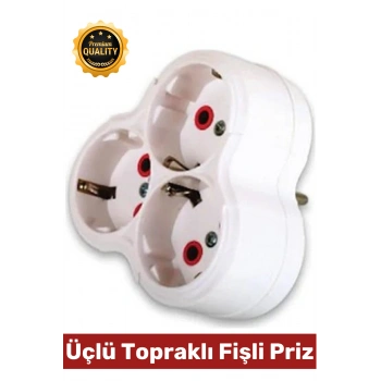 #Priz Premium Kompakt Hafif Taşınabilir Ev Ofis Atölye Bilgisayar Elektronik Pratik Hızlı Bağlantı Elektrik Kaçaklarına Karşı Güvenli Üçlü Topraklı Fişli Priz