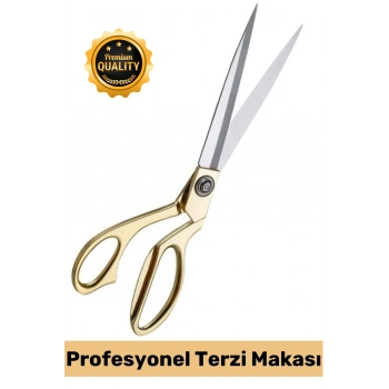 #Makas Profesyonel Ev Atölye Tipi Tekstil Kot Deri Paça Kesim Kısaltma Düzenleme Kolay Bilenir Şık Gold Detaylı Paslanmaz Çelik Büyük Boy Terzi Makası
