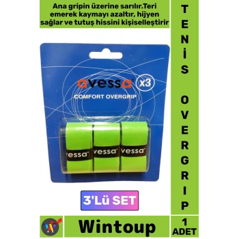 #Tenis Profesyonel Uzun Ömürlü Sıcak Nemli Hava Ter Emici Kayma Önleyici Tam Konforlu Tutuş Vuruş Desteği Spor Antrenman Tenis Overgrip 3lü Set