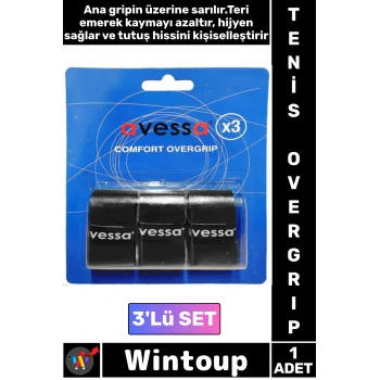 #Tenis Profesyonel Uzun Ömürlü Sıcak Nemli Hava Ter Emici Kayma Önleyici Tam Konforlu Tutuş Vuruş Desteği Spor Antrenman Tenis Overgrip 3lü Set