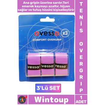 #Tenis Profesyonel Uzun Ömürlü Sıcak Nemli Hava Ter Emici Kayma Önleyici Tam Konforlu Tutuş Vuruş Desteği Spor Antrenman Tenis Overgrip 3lü Set