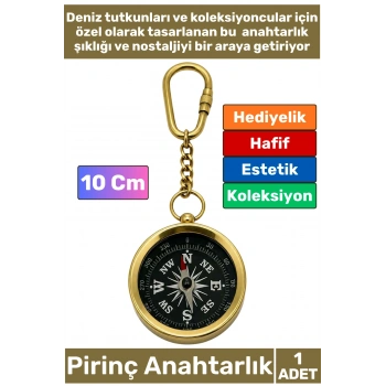 #Anahtarlık Özel Üretim Denizci Temalı Marin Sevgili Babalar Öğretmenler Günü Dekoratif Hediyelik Koleksiyon Estetik Antika Görünümlü Çok Şık Pirinç Pusula Tasarımlı Anahtarlık 10 Cm